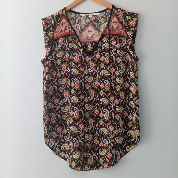 Veronica Beard Rincon 100% Silk Tie Front Top Blouse Sz 8 - Picture 2 of 7